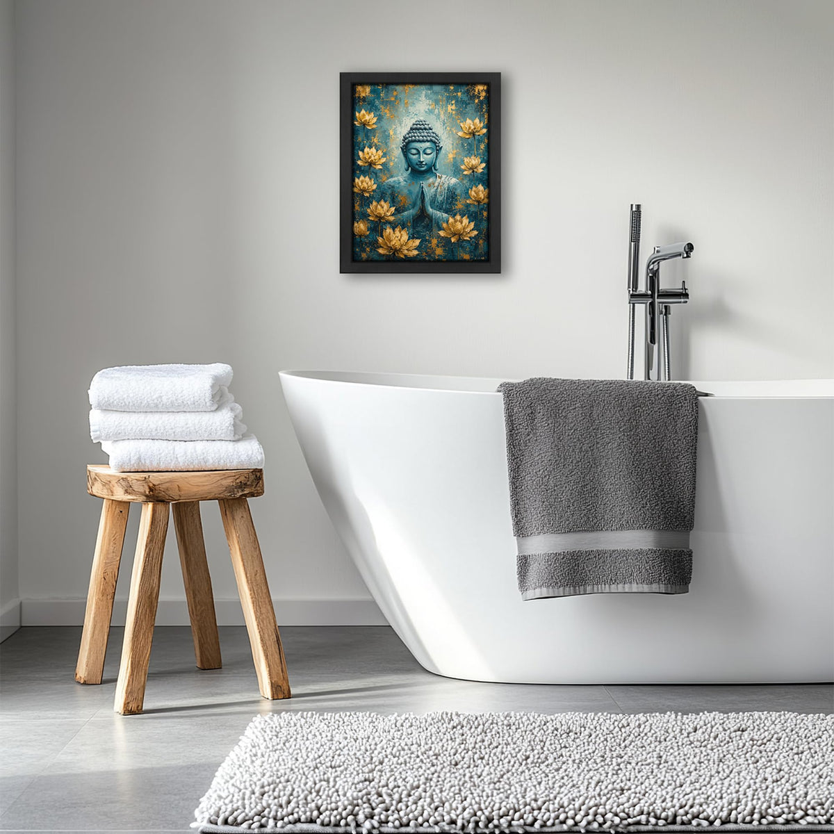 Teal Buddha Decor Wall Art (Wall Art Framed 10 / 10"L x 8"W)