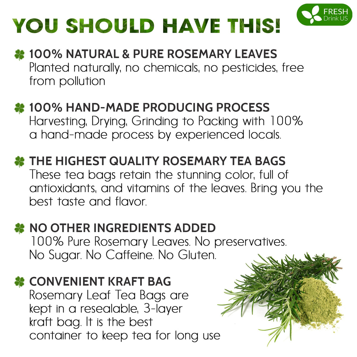 Premium Rosemary Leaf 135 Tea Bags (135 Tea Bags)