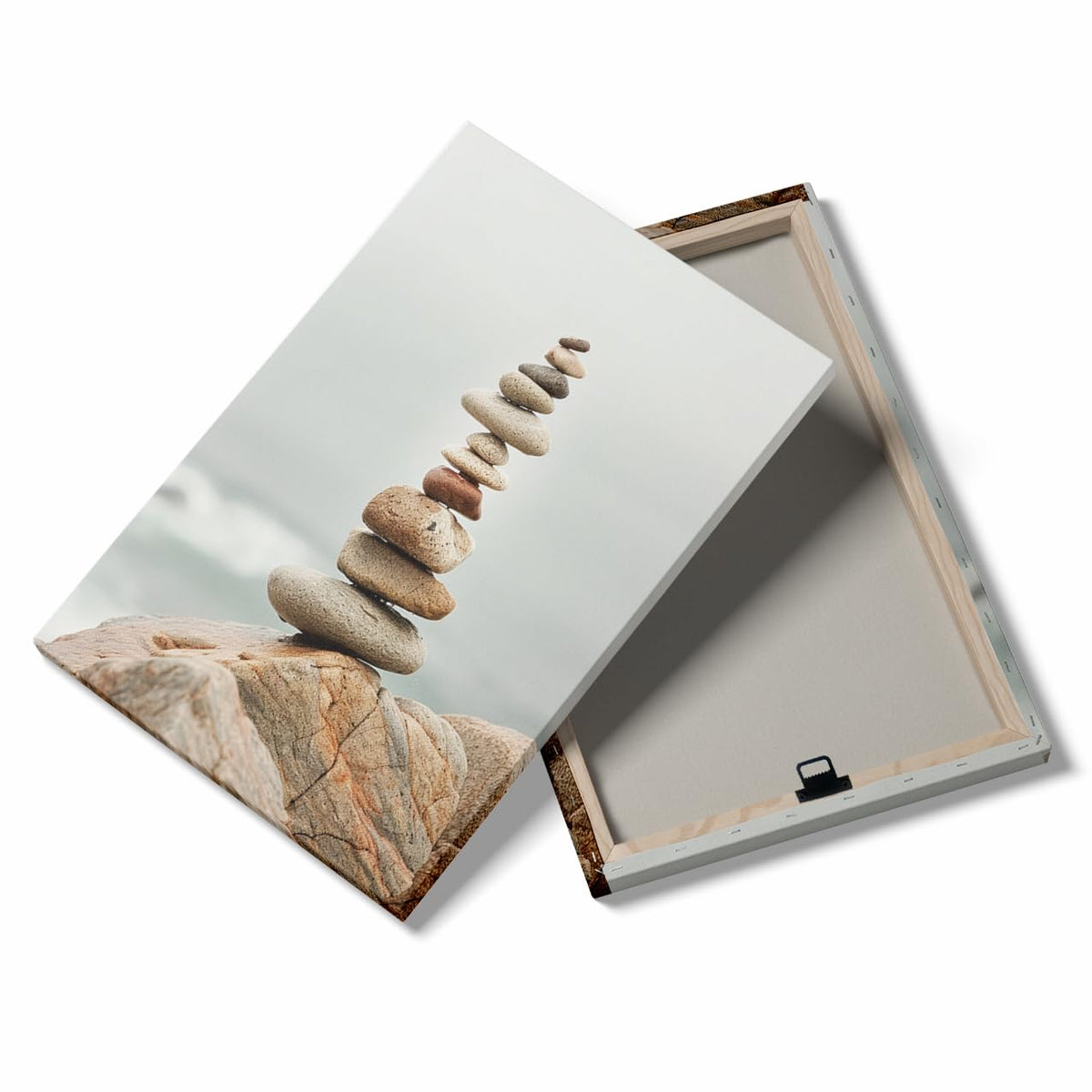 Tall Zen Rock Stack Wall Art (Wood Framed-7 / 12"L x 16"W)