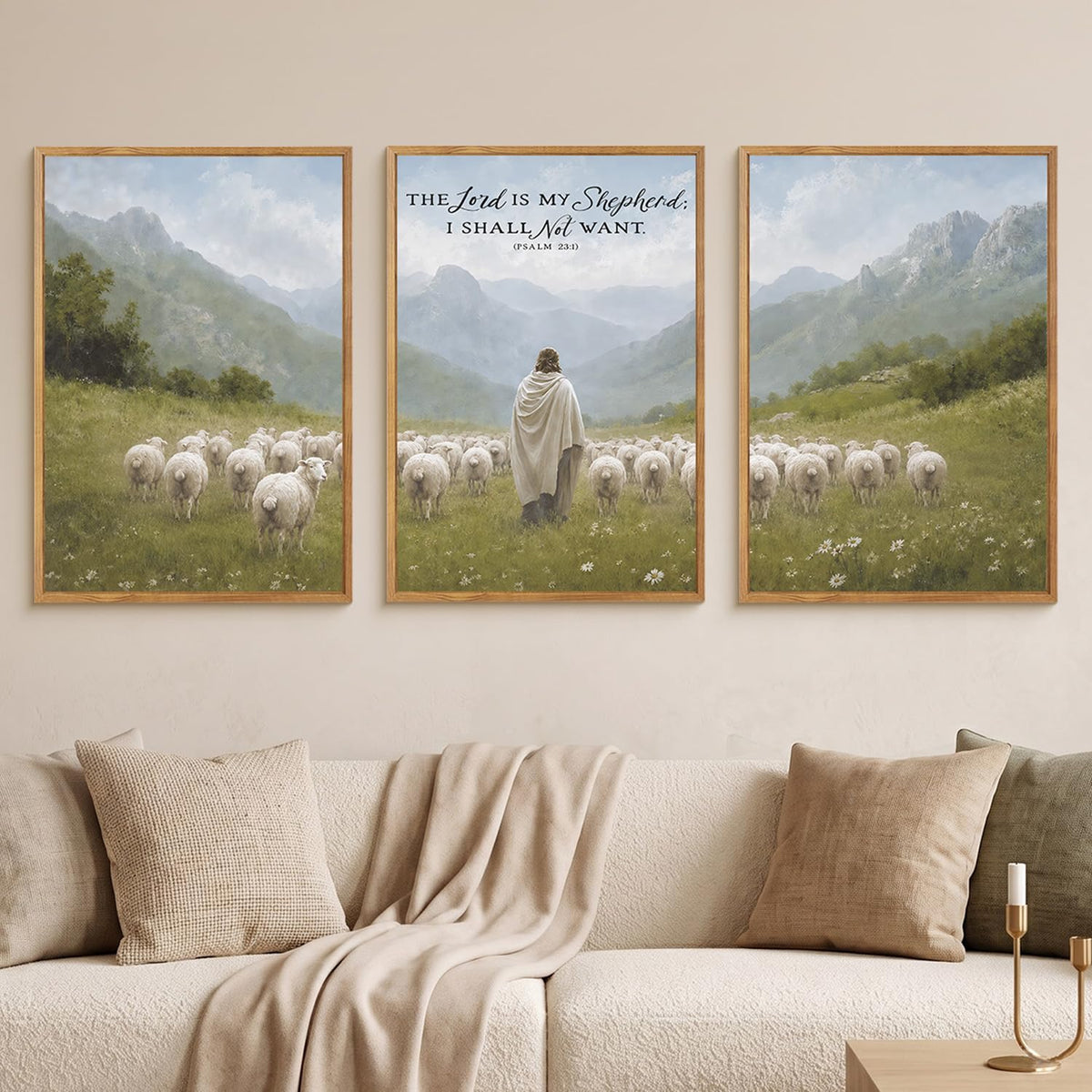Large Christian Bible Verse Framed Canvas Wall Art (Christian Bible Verse Wall Art / 24"x36"x3)