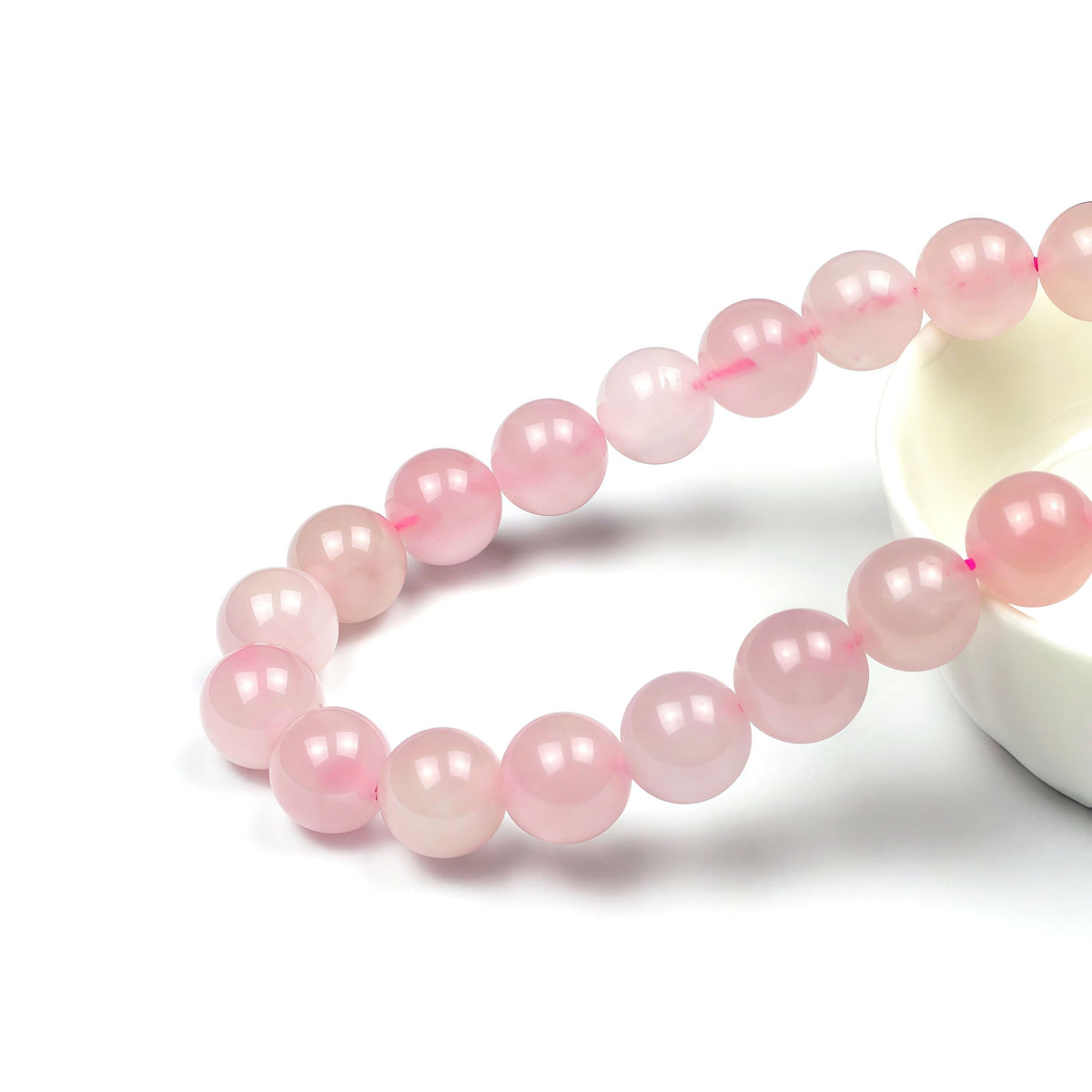 7A Pure Natural Rose Quartz Beads Round Loose Beads for Jewelry Making DIY Bracelet 15" (Rose Quartz / 12mm)