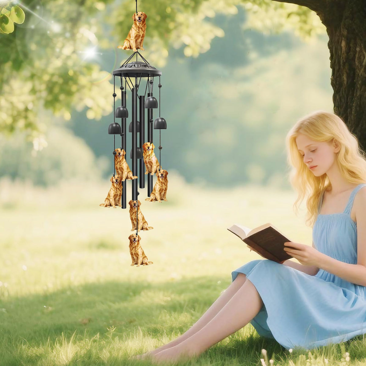 Golden Retriever Wind Chimes for Outside