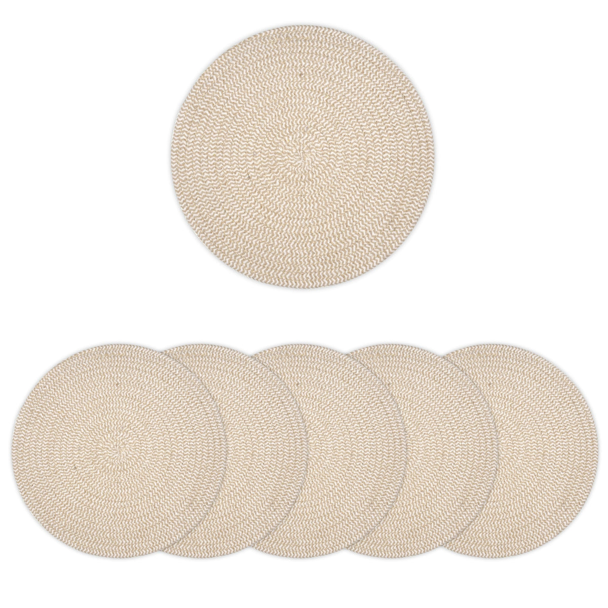 Dining Placemats (Beige & Off White Mix / 13" (Set of 6))