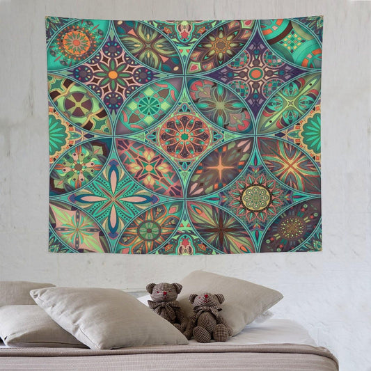 Vintage Mandala Tapestry Wall Hanging Bohemian Boho Colorful Tapestries Home Decor for Living Room Bedroom Apartment Farmhouse Dorm 50"x60" (50"L x 60"W / Mandala-28)
