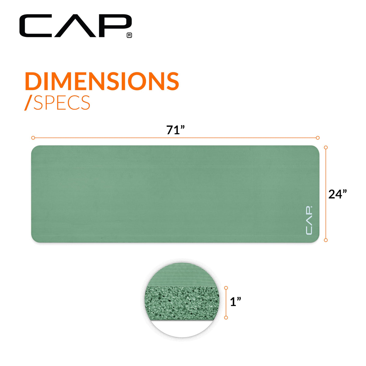 1" Extra Thick Yoga Mat (Green)