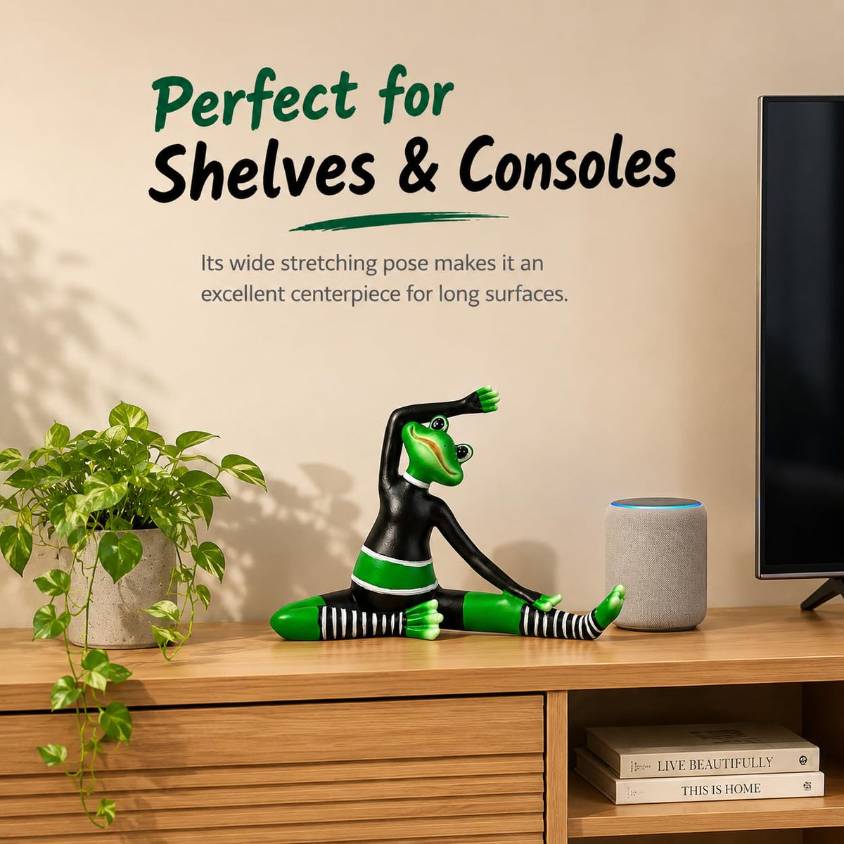 Funny Yoga Frog Statue Zen Animal Figurine (Yoga)