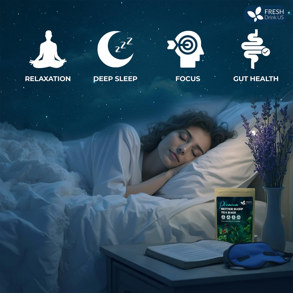 Premium 75 Tea Bags Better Sleep Herbal Tea (75 Tea Bags)