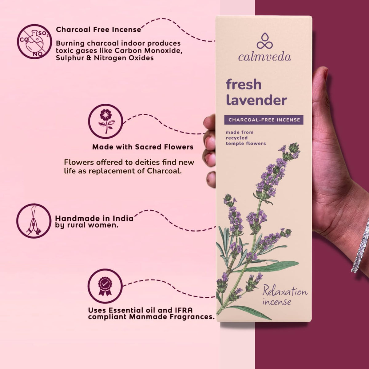 Fresh Lavender Incense Sticks for Calming