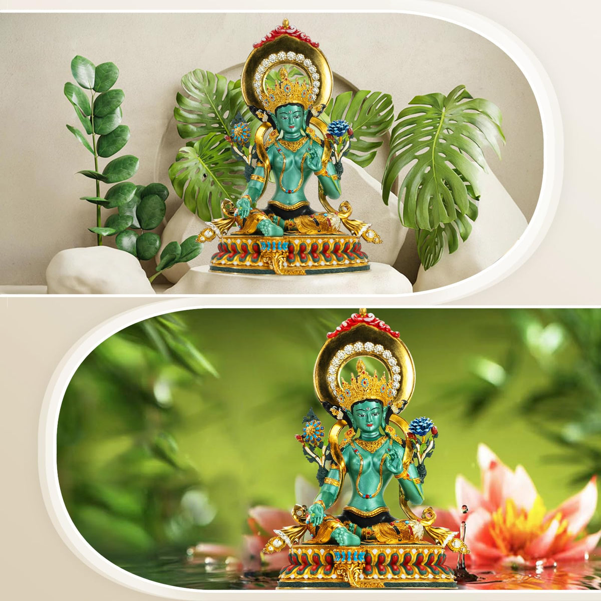 Buddha Statue Indoor (Green Tara / 5.91in)