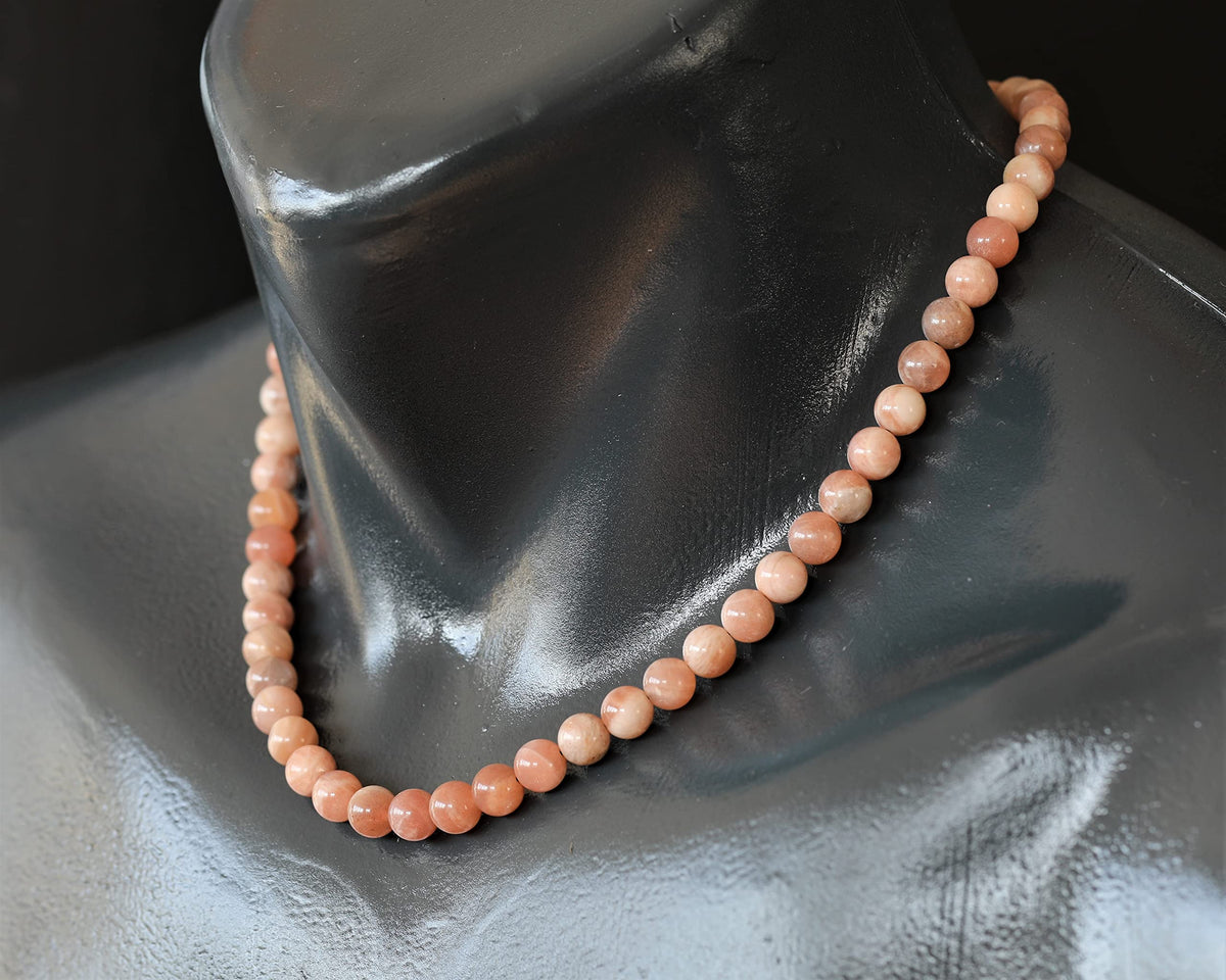Natural Sunstone Beaded Choker Necklace (Sunstone / 30 Inches)