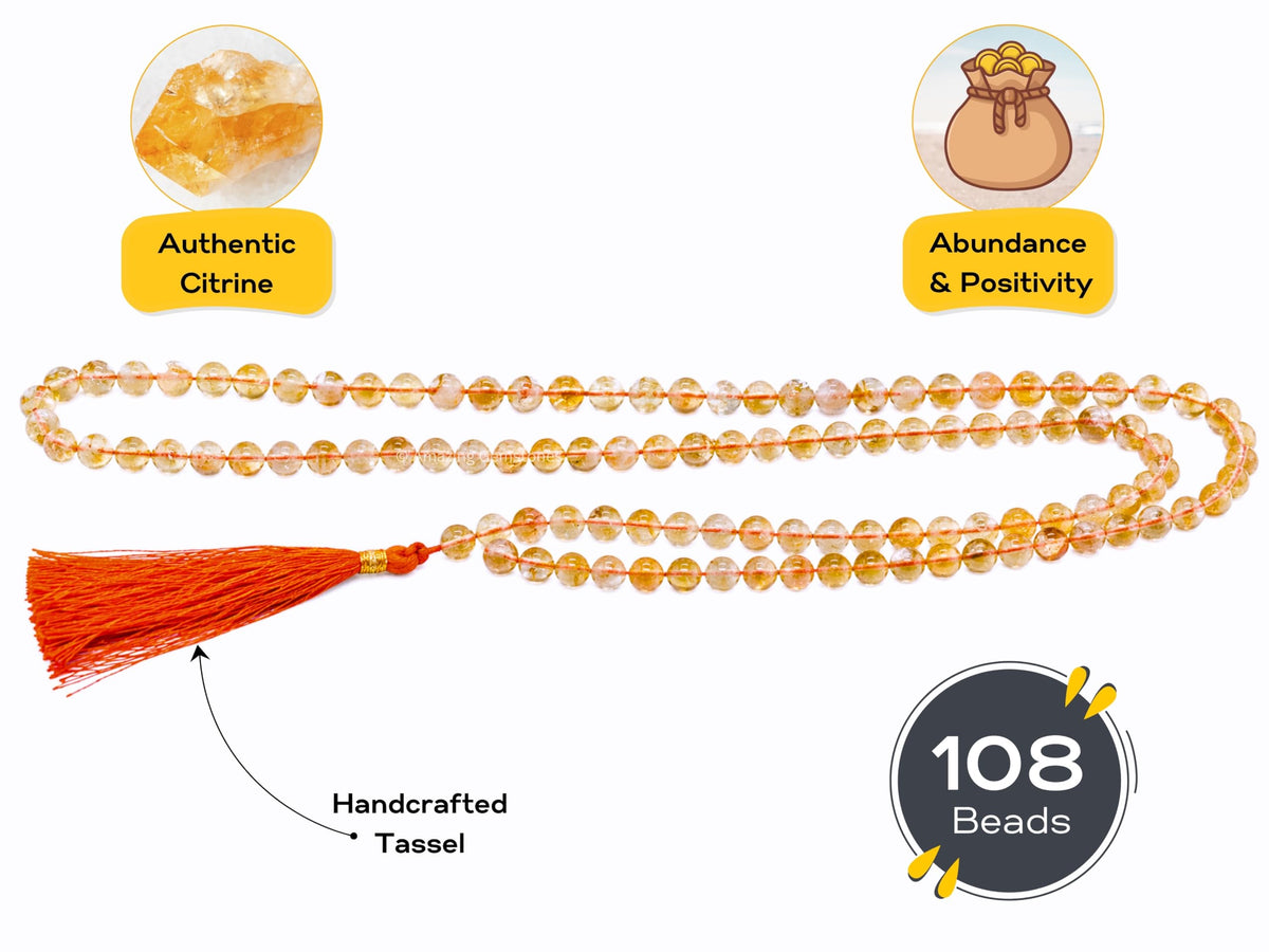 Citrine Mala Beads (Citrine / Plain)