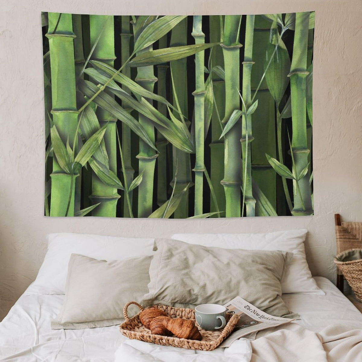 Bamboo Jungle Tapestry Wall Hanging Tropical Nature Tree Bamboo Exotic Landscape Spa Yoga Design Tapestries Home Decor for Living Room Bedroom Apartment Farmhouse Dorm 60"x80" (60"L x 80"W / Bamboo-1)