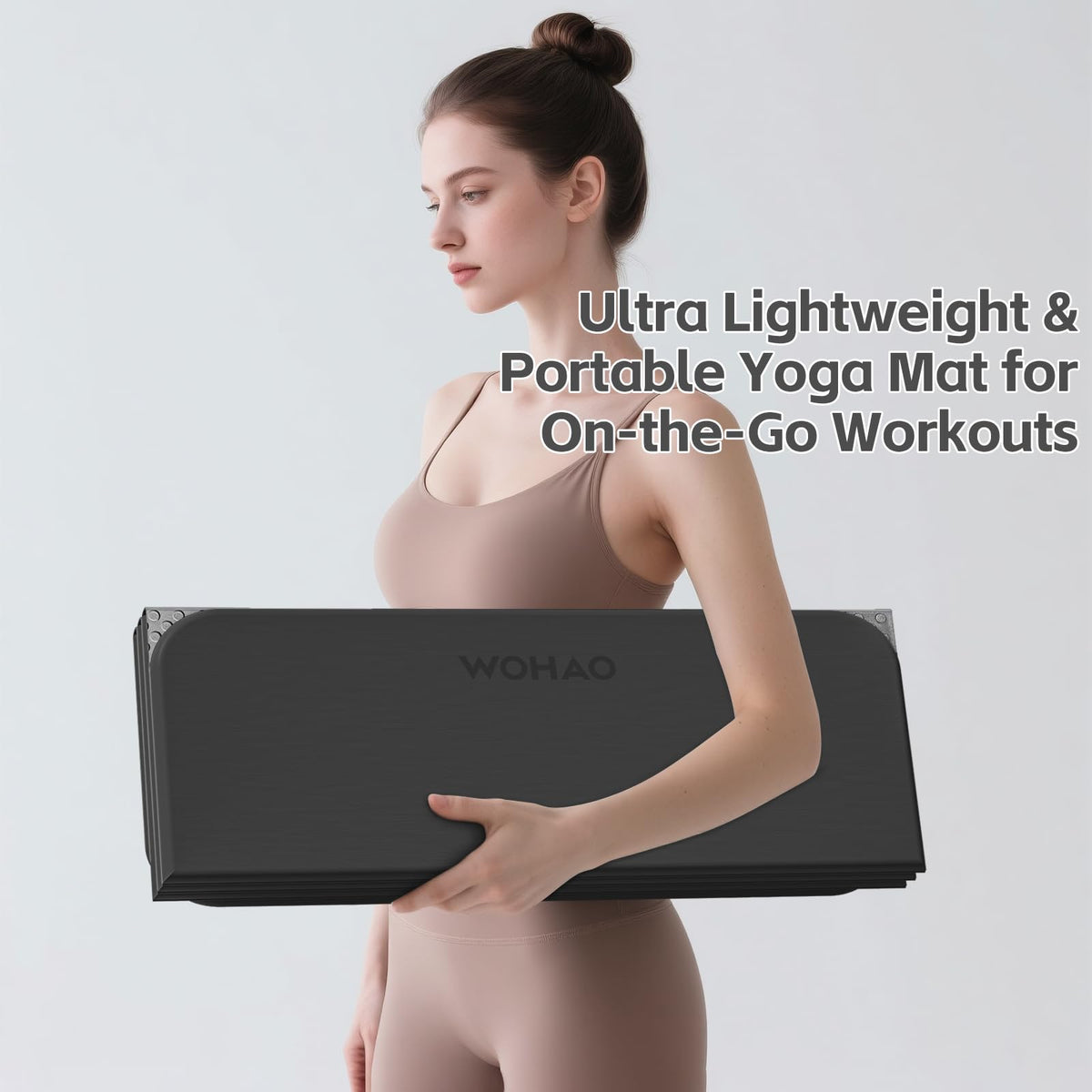 7 Fold Yoga Mat 70"x24" (Black+Gray)