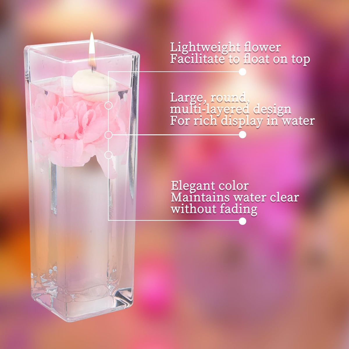 Floating Flowers for Floating Candle Centerpieces (Pink)