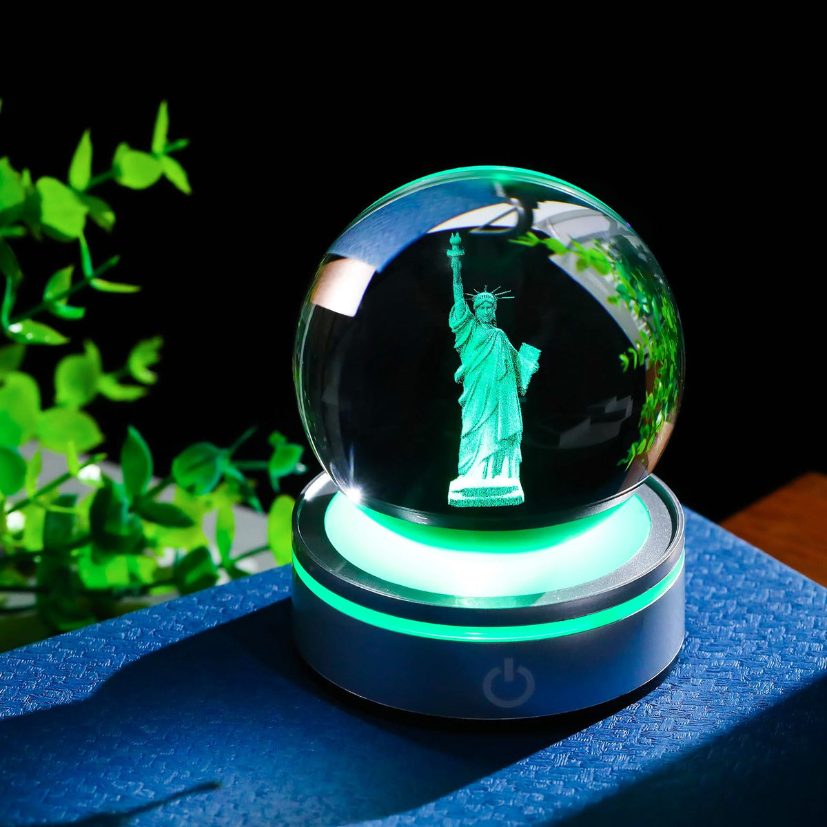 3D Crystal Ball Statue of Liberty Figurine New York Souvenirs (Liberty)
