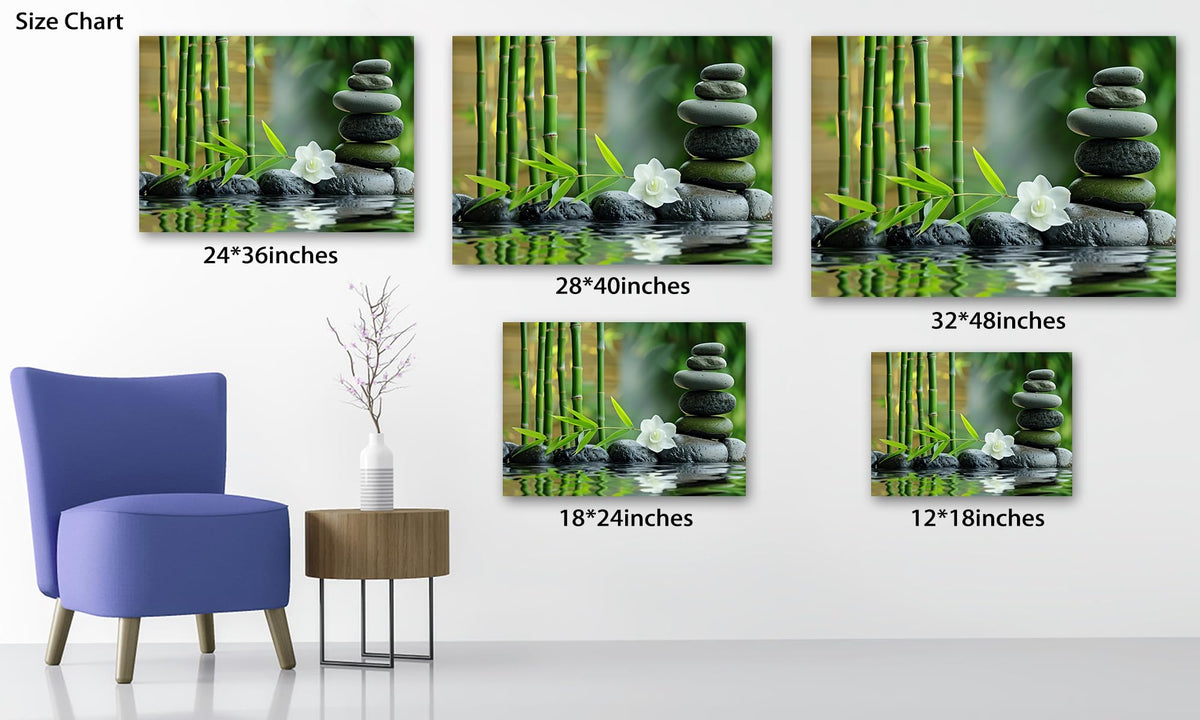 Zen Wall Art Zen Black Stone Canvas Prints for Meditation Office Decor (Zen Stones Canvas Frame-14 / 36"L x 24"W)