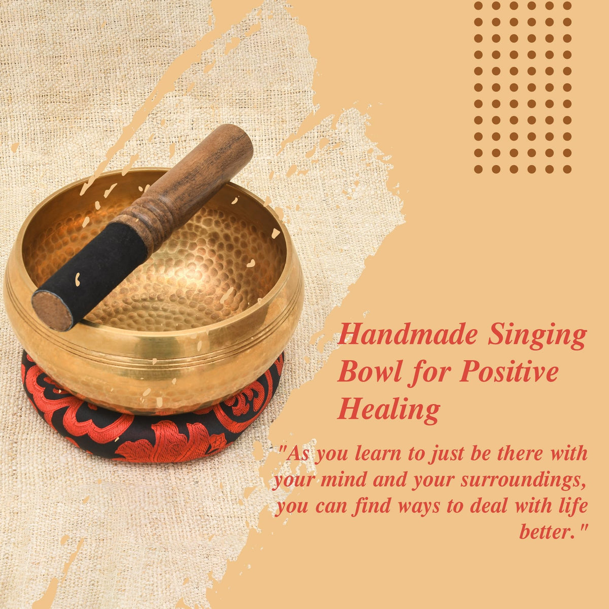 Tibetan Singing Bowl Set (Bronze 7.5")