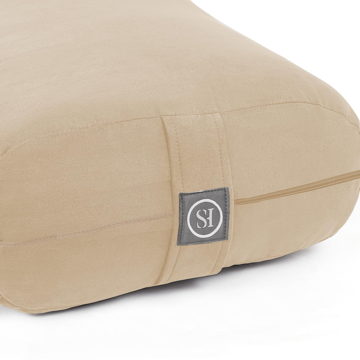 Meditation Cushion Yoga Bolster Pillow for Restorative Yoga (Beige / Rectangular (Filled with 100% Cotton))