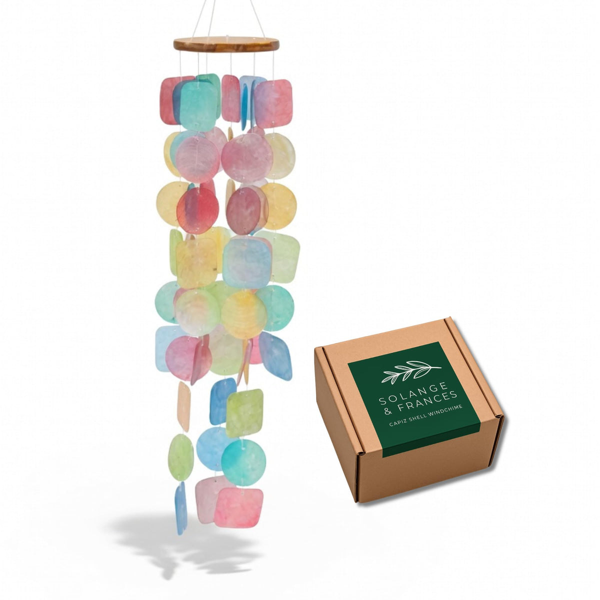 Colorful Wind Chimes. House Decor Wind Chimes for Outside (Rainbow)