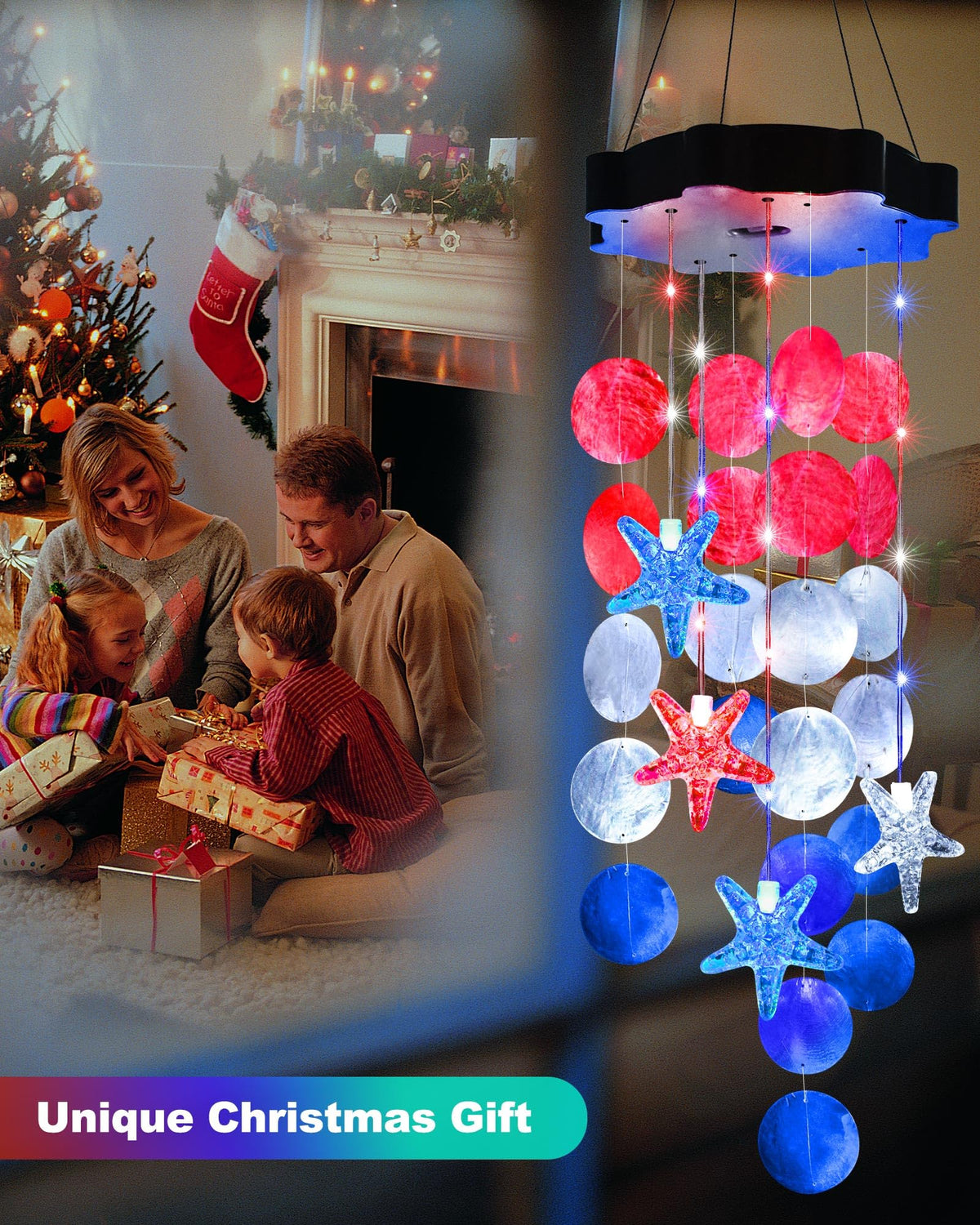 Solar Decorative Lights Outdoor (Red&white&blue)