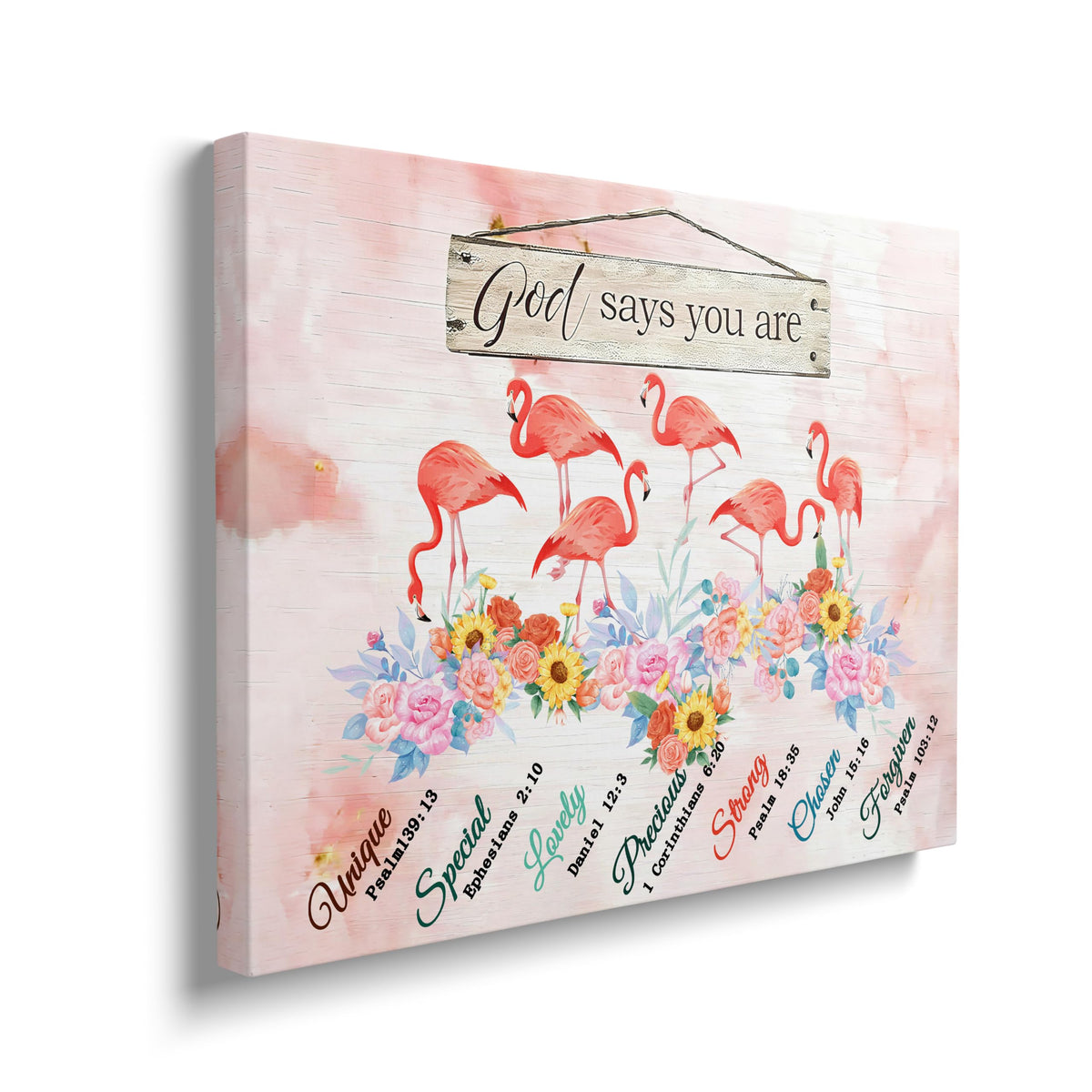 Flamingo Canvas Wall Art Inspirational Painting Framed ArtWork 16"x20" (Flamingoes / 20"L x 16"W)