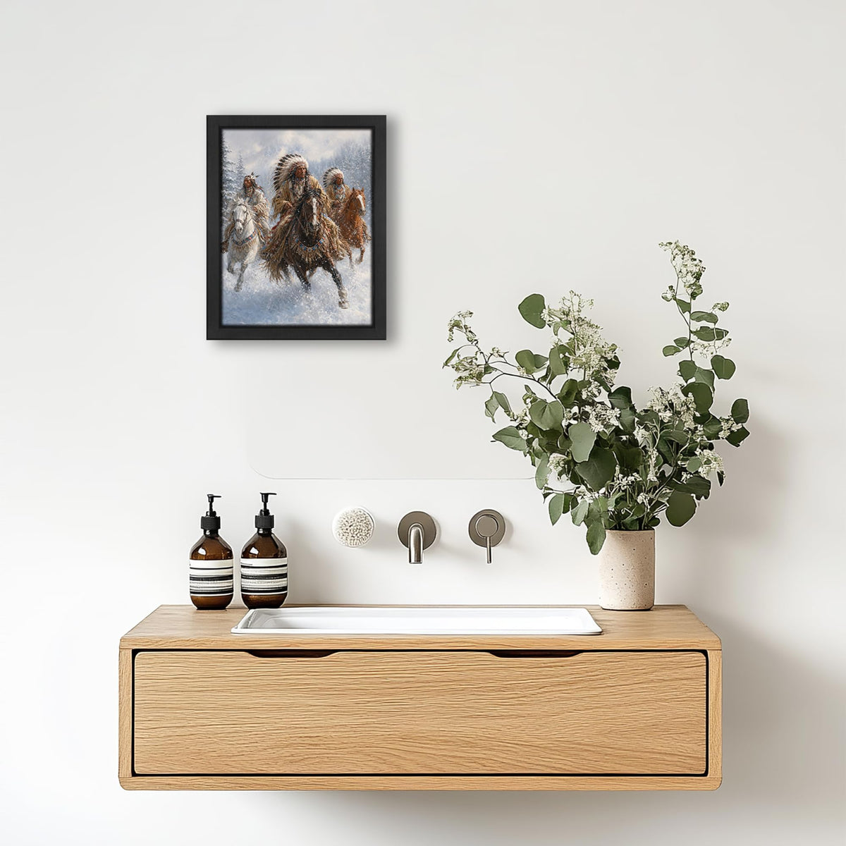 Native American Decor Wall Art (Wall Art Framed 31 / 10"L x 8"W)