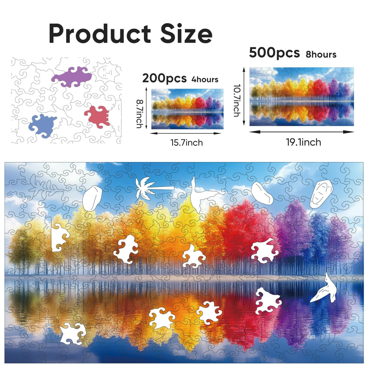 Jigsaw Puzzles (Rainbow Lake Tree / 200 pieces)