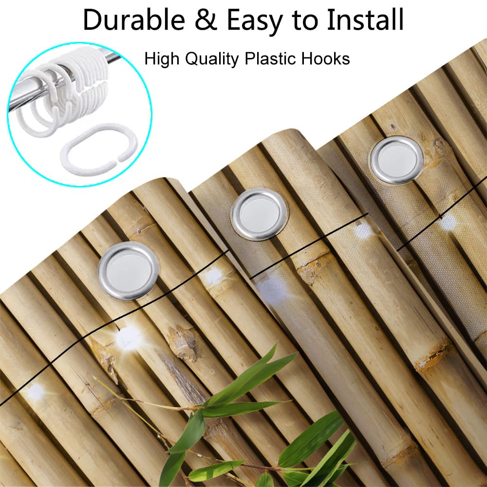 Bamboo Shower Curtain (Brown-02 / 36"W x 72"L (Pack of 1))