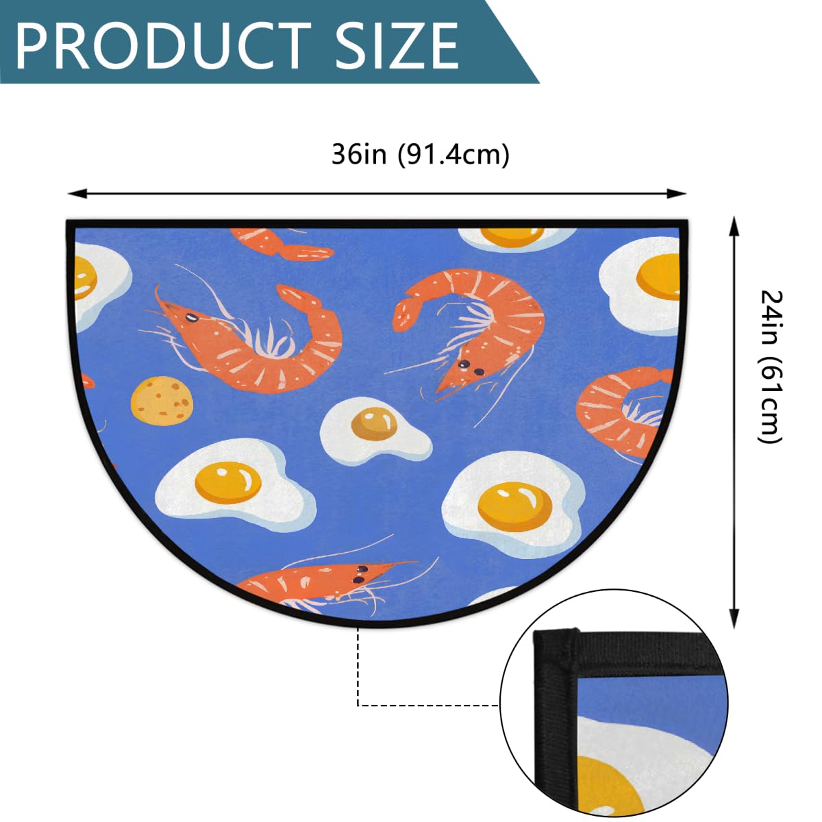 Egg Half Round Door Mat Semi Moon Rug Fireplace Carpet Area Rugs (Color8)