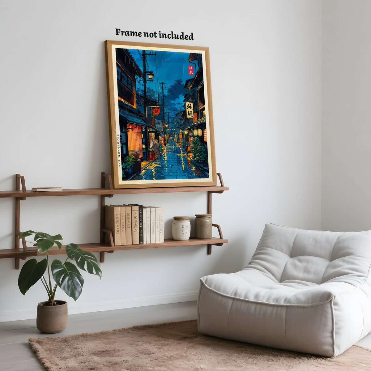 Japanese Tokyo Tea House Wall Art Poster Kyoto Night Street Art Canvas Print Retro Japan Illustration Wall Decor Vintage Urban Street Scene for Bedroom Living Room Aesthetic 8x10inch Unframed (8"L x 10"W / style-1 Unframed)