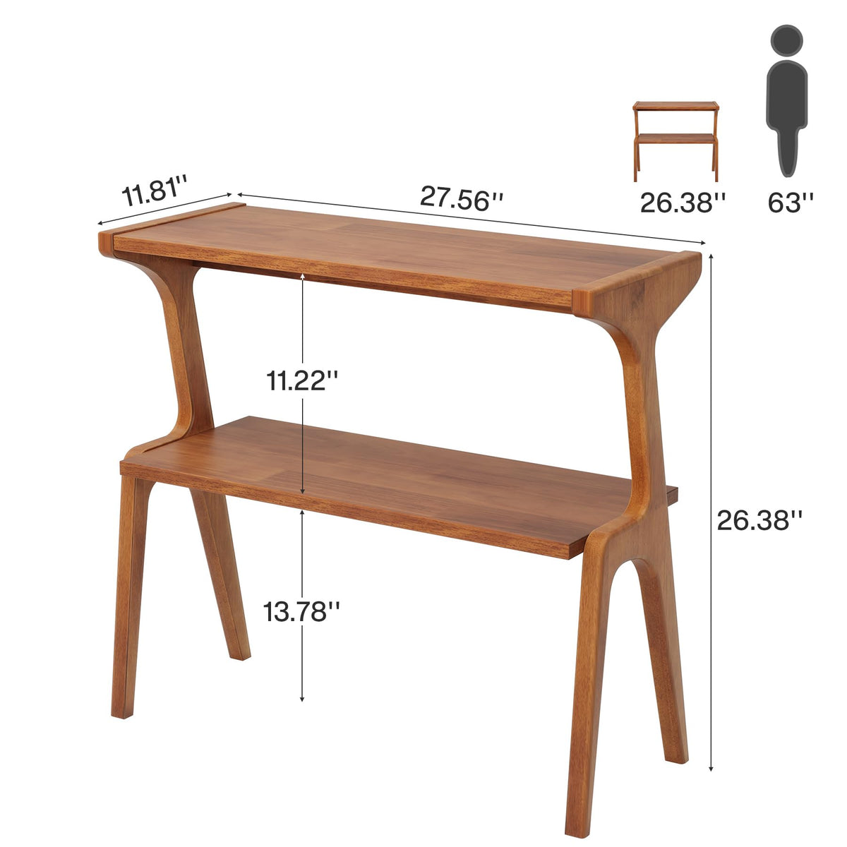 Set of 2 Solid Wood End Table (Cherry)