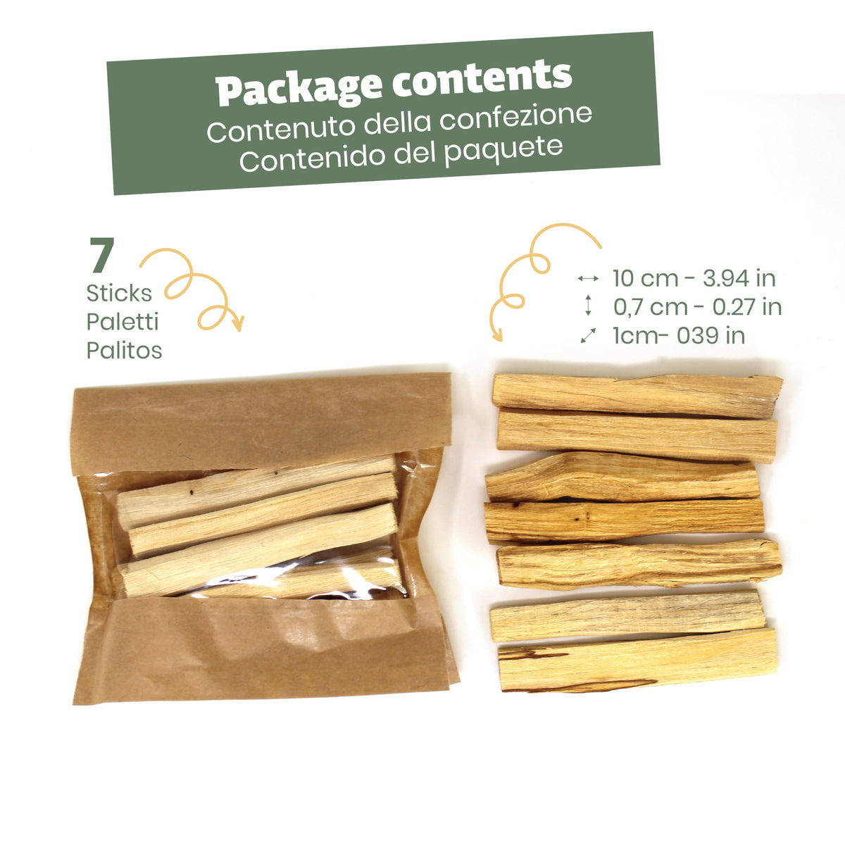 Authentic Palo Santo 7 Wood Sticks (7 Sticks)