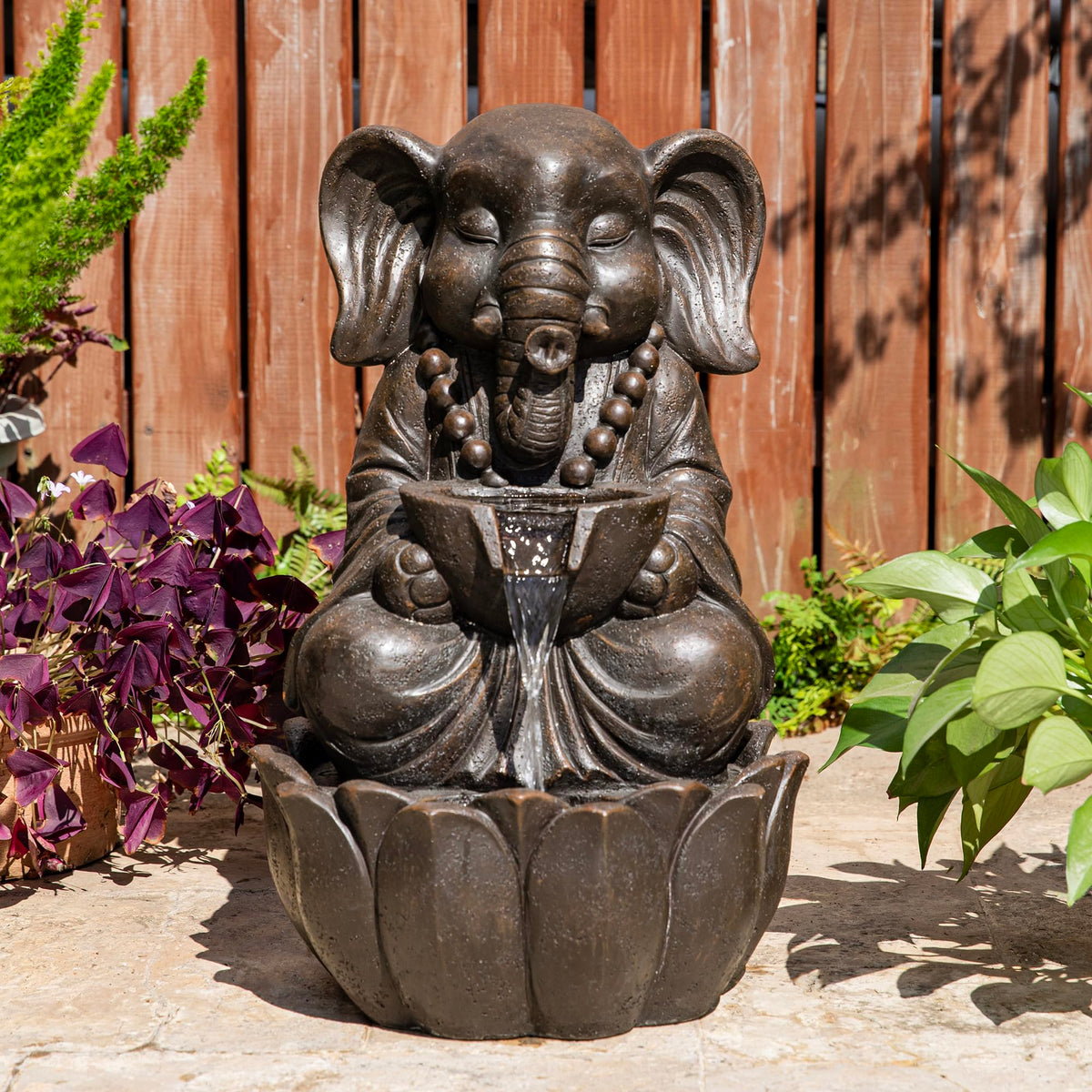 Outdoor Fountains (Bronze Elephant / 22"H)