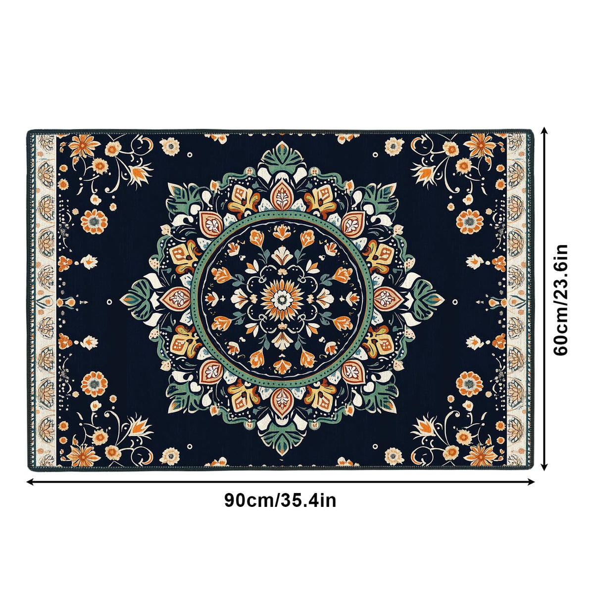 2x3FT Area Rug Bohemian Floral Mandala Entryway Rug (#20 / 2' x 3' (Rectangular))