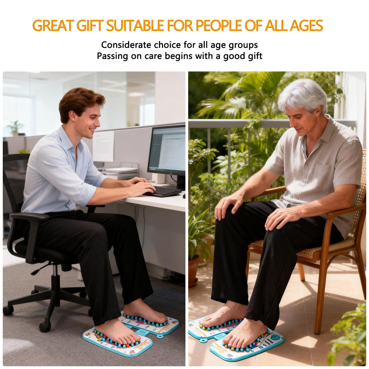 Foot Reflexology Massage Mat with Acupressure Points (12.48*11.22*0.85“)