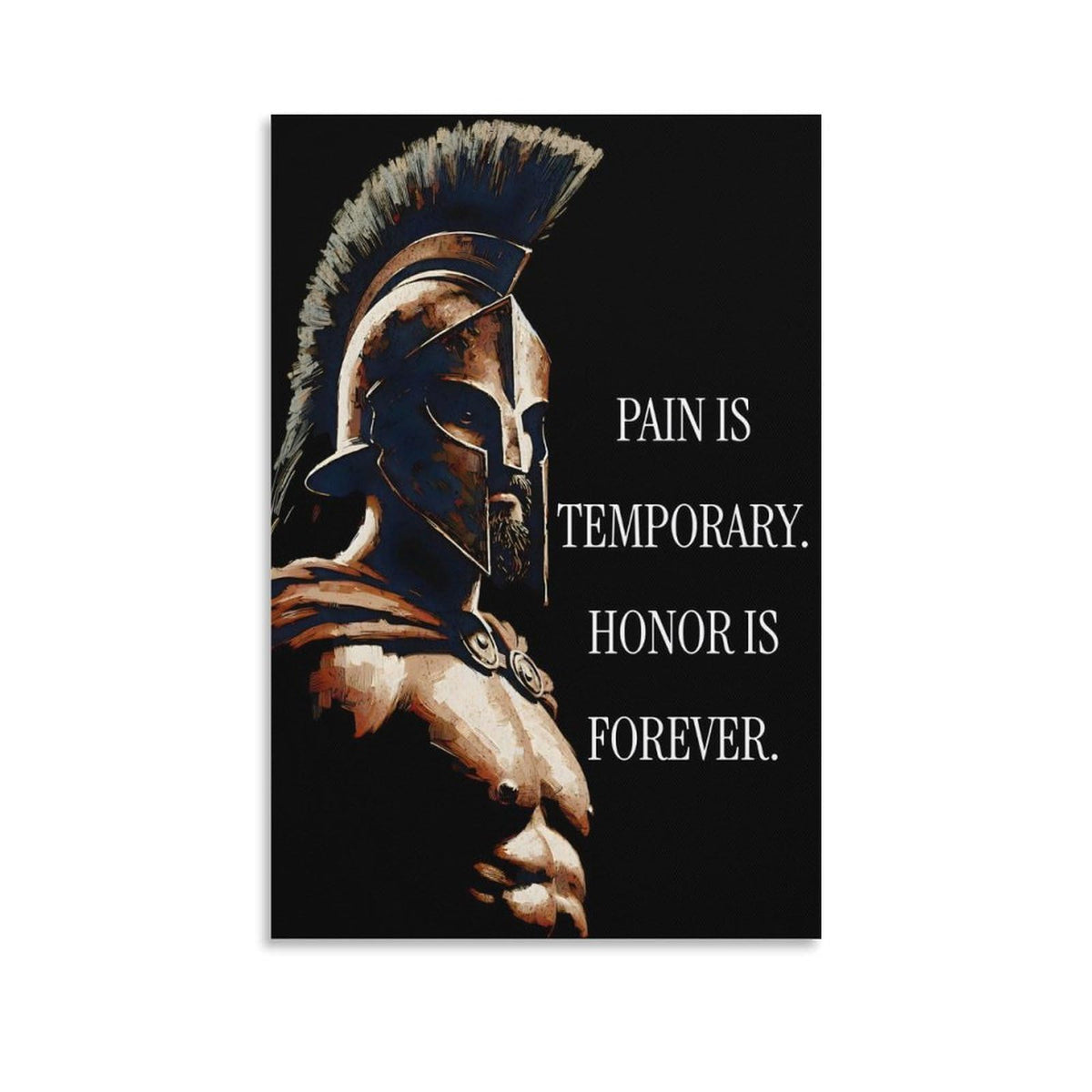 Pain Is Temporary Honor Is Forever Spartan Warrior Code Canvas Printing Wall Art Prints Wall Decor Posters Motivational Black Gold Stoic Living Room Bedroom Office Gym Decor 20x30inch (style-32 / 20x30inch(50x75cm) Unframe)