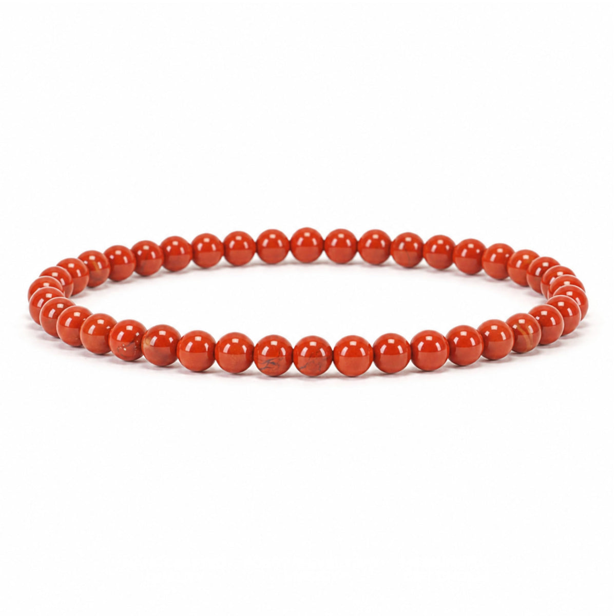 Red Jasper Bracelet 4mm Beaded Bracelet (Red Jasper / Medium)