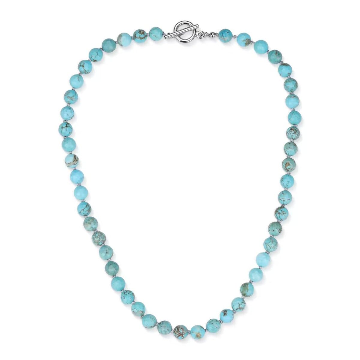 Blue Turquoise Beaded Necklace for Men (Turquoise / 20")