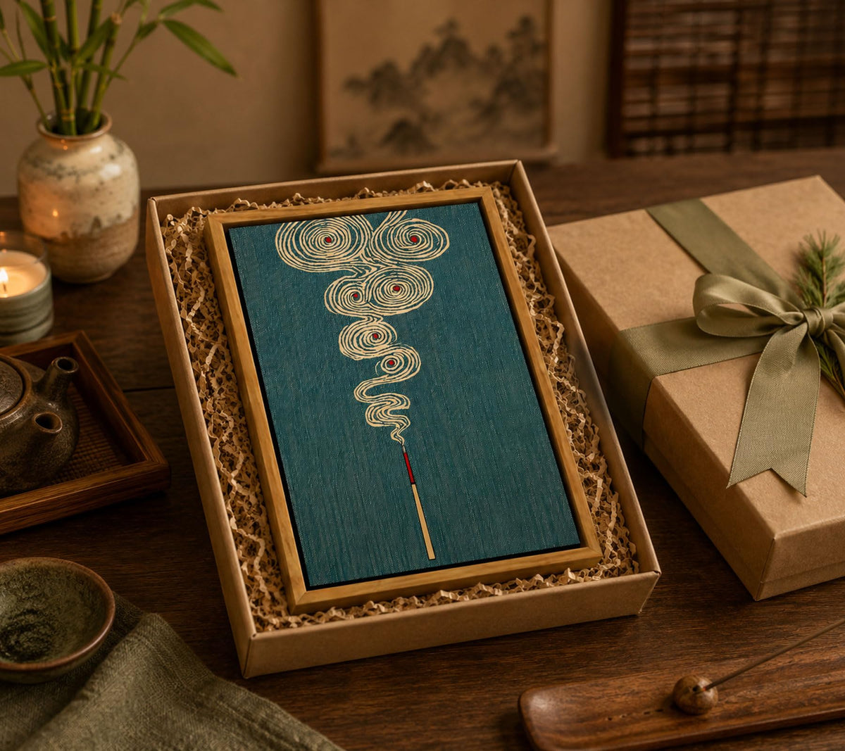 Floating Framed Zen Incense Canvas Wall Art (Zen Incense / 10"L x 8"W)