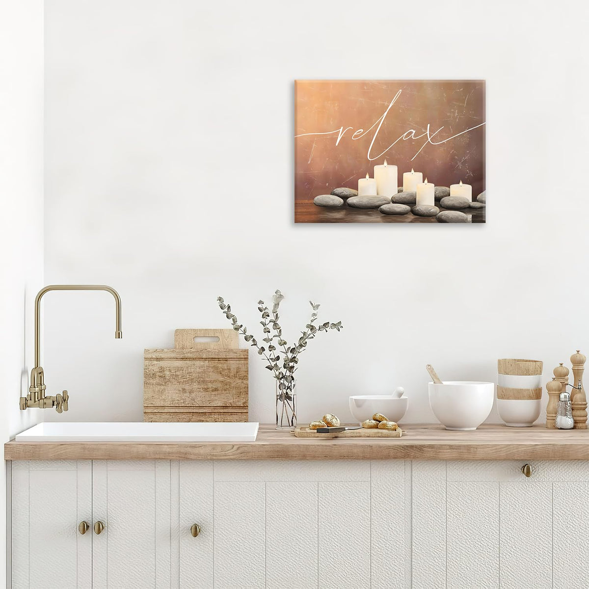 Zen Canvas Wall Art Relax Meditation Modern ArtWork 12" x 16" (Zen / 16"L x 12"W)
