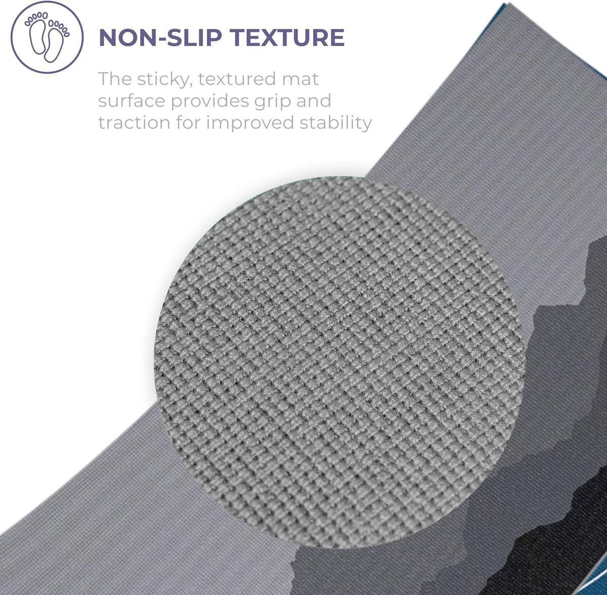 Ascend 6mm Thick Reversible Yoga Mat (Granite - Printed)