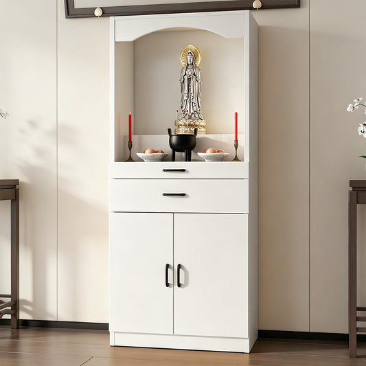 Solid Wood Altar Table (White / 43.3" x 15.7" x 65.4")