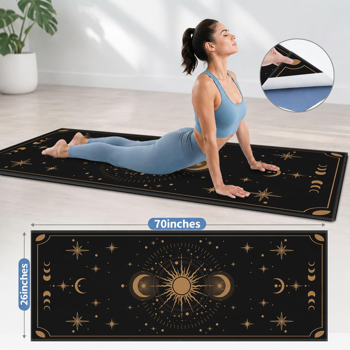 Yoga Mat Towel (Boho Sun-03 / Small)