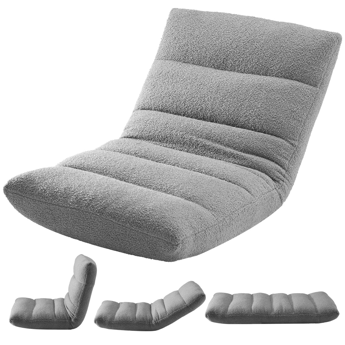 Folding Floor Chair (Grey)