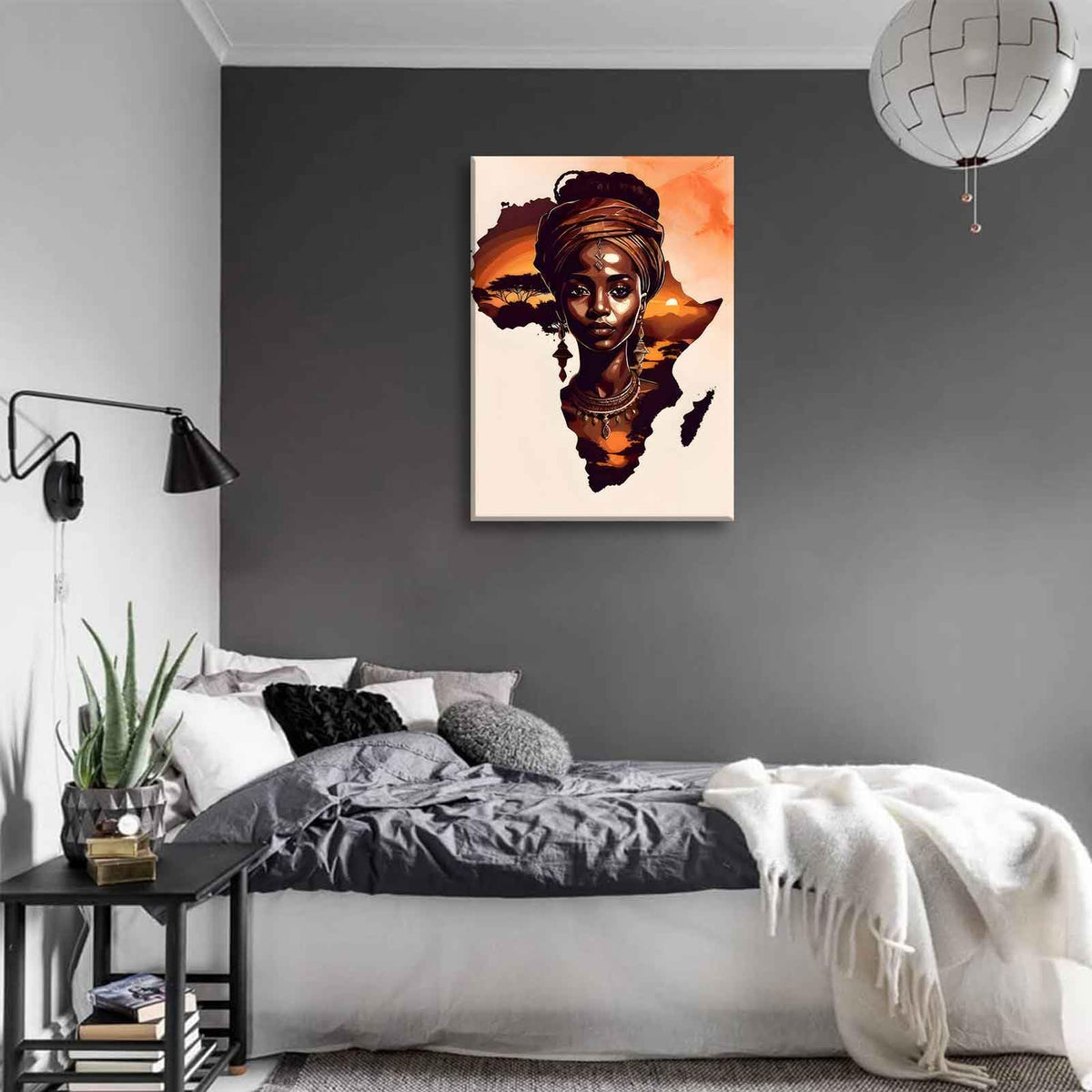 Black Woman Canvas Wall Art African American Painting Decor Pictures Abstract African Girl Posters Prints for Dining Living Room Bedroom Home Decoration (girl / 10"L x 8"W)
