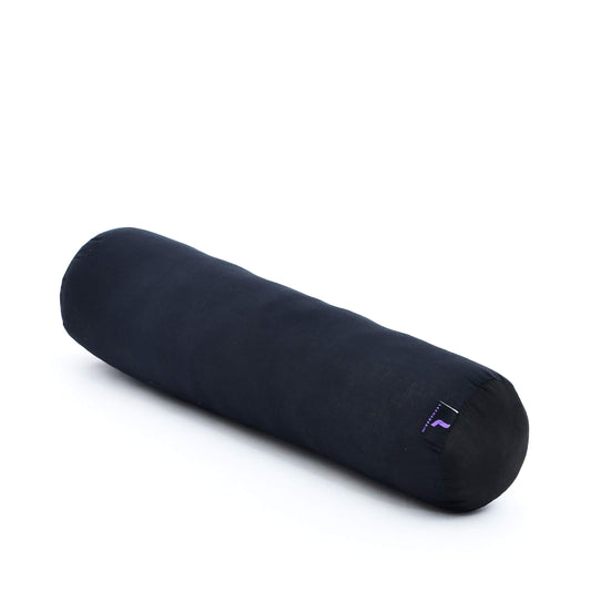 Yoga Bolster 20 x 6 x 6 inches Kapok Roll for Meditation & Massage (Cl02 - Black)
