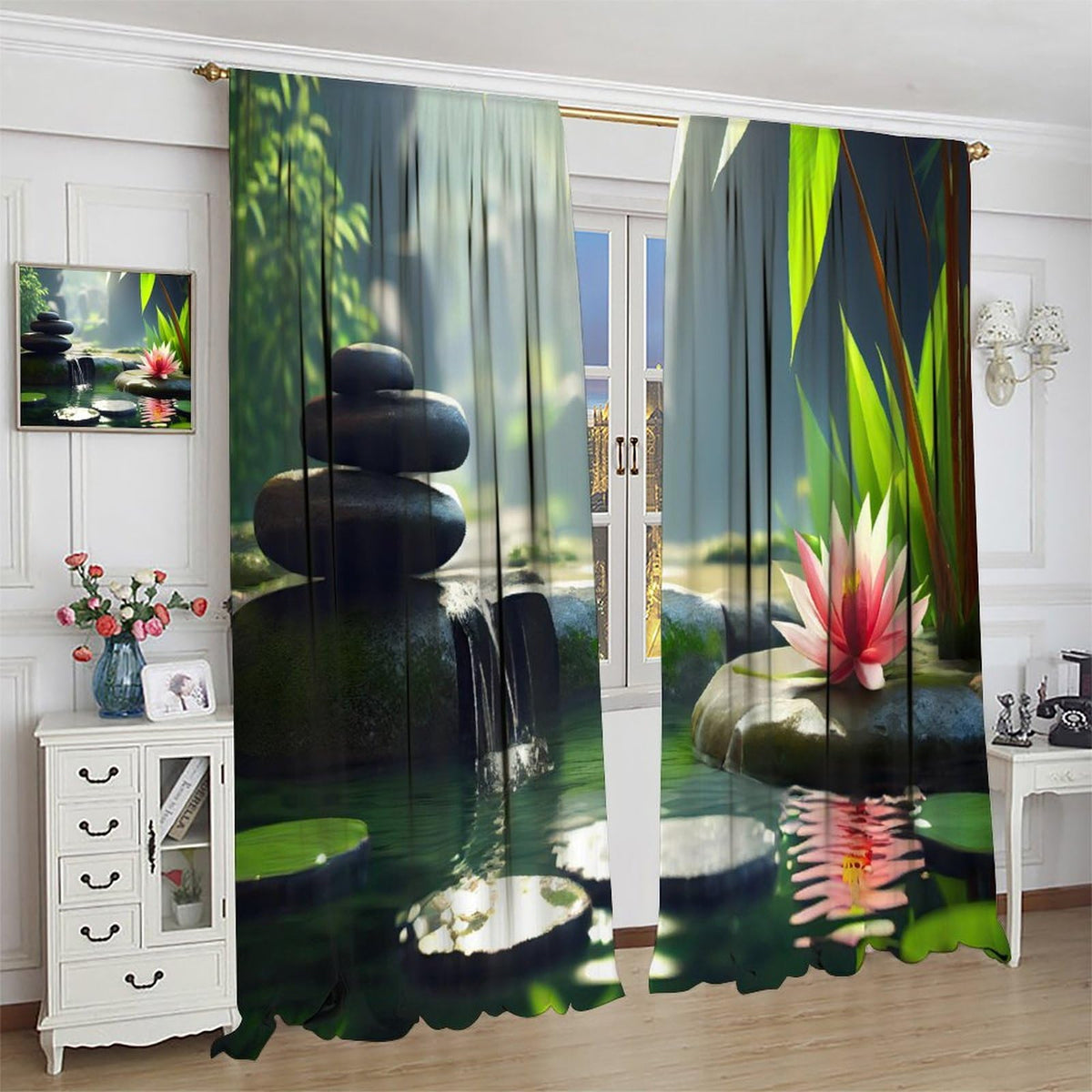 Spa Blackout Curtains for Bedroom (36"W x 63"L (Pack of 2) / Style-5)