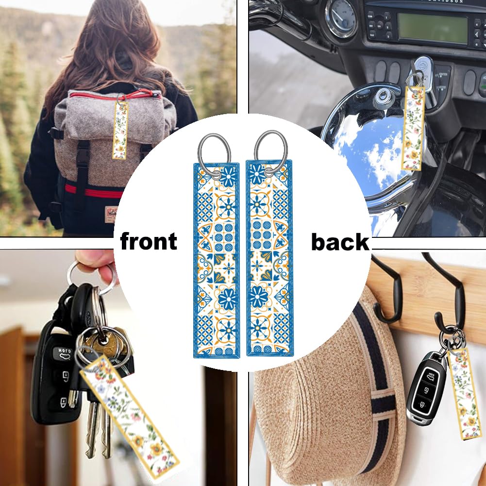 Blue White Mediterranean License Plate Frame Women 2Pc Car Tag (for Blue Vintage Mexican)