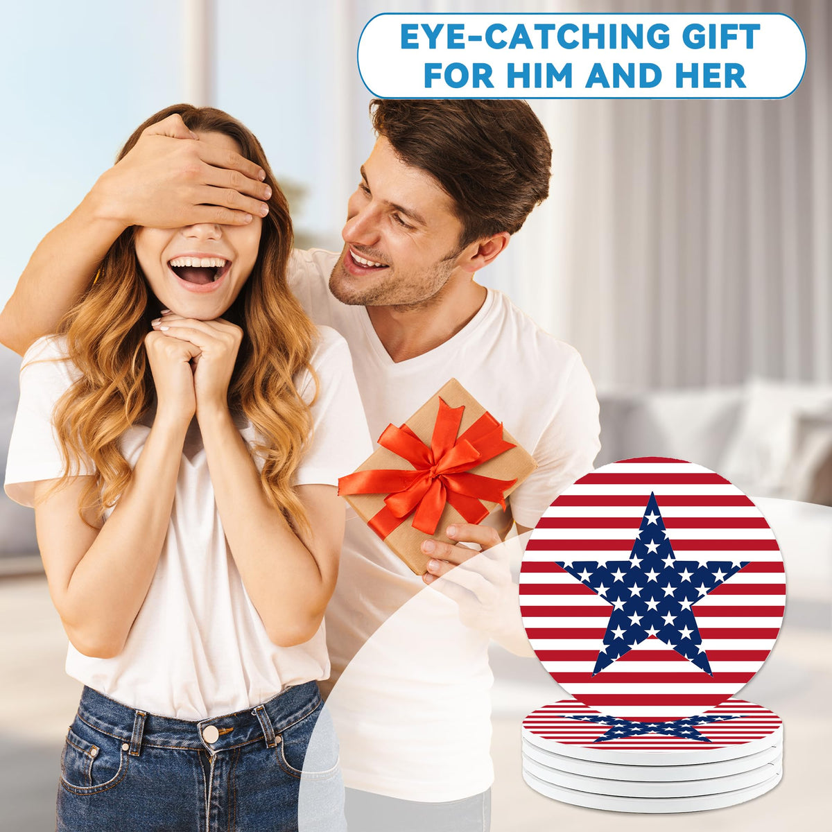 Patriotic Drinks Coasters Set of 4 (American)
