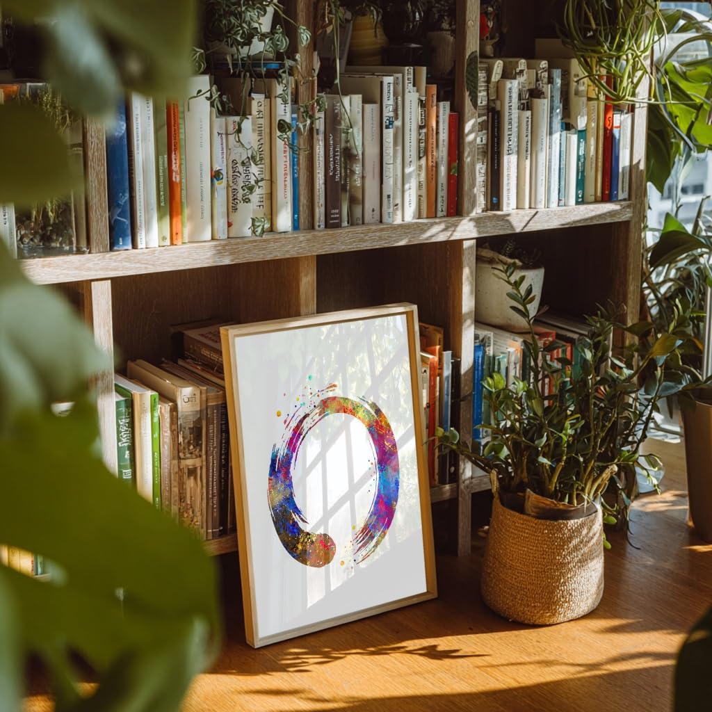 8X10 Unframed Zen Circle Enso Symbol Buddhism Meditation Yoga Watercolor Art Print Poster Giclee Decor Home N428 (10"L x 8"W)